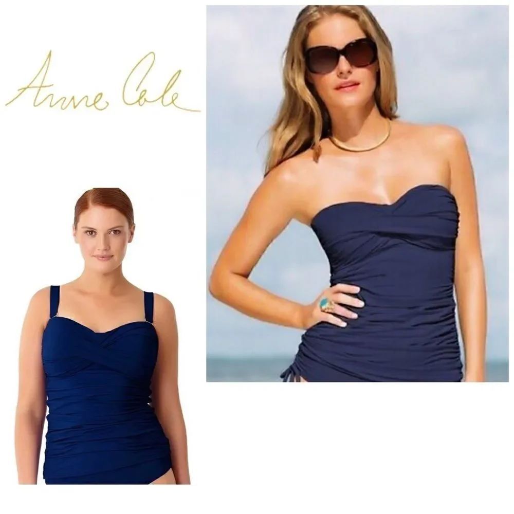 Anne Cole blue tankini top. NWT